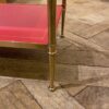 1970′ Pair Of Side Tables At 2 Levels Maison Jansen Carmine Red Leather Trays With Vintage Gold Nets 65 X 35 H 52 cm - Image 4