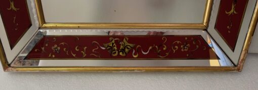 1960/70 Chinese Mirror And Venetian Masks Eglomized Decor And Gold Leaf Frame 76 X 61 cm - Image 10