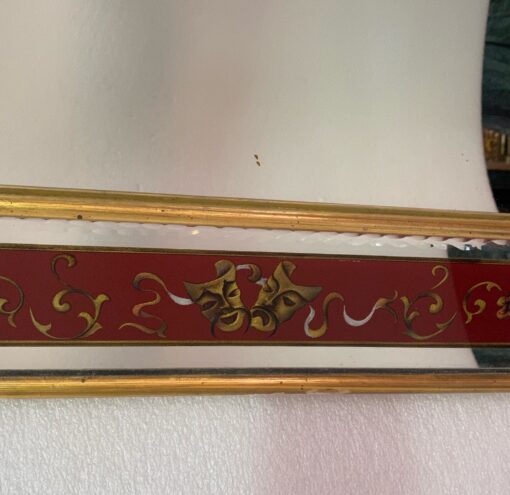 1960/70 Chinese Mirror And Venetian Masks Eglomized Decor And Gold Leaf Frame 76 X 61 cm - Image 4