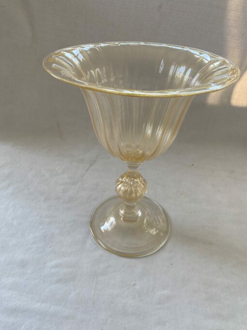 1970/80 ′ Murano Crystal Vase With Murano Gold Paillons H 43 cm Ø 34 - Image 2