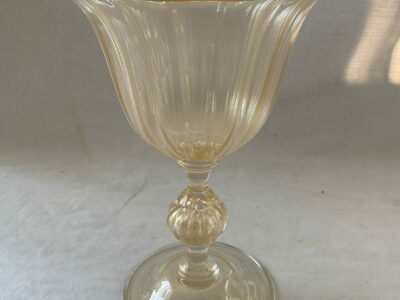 1970/80 ′ Vase Cristal Murano Avec Paillons D’ Or  Murano  H 43 cm Ø 34