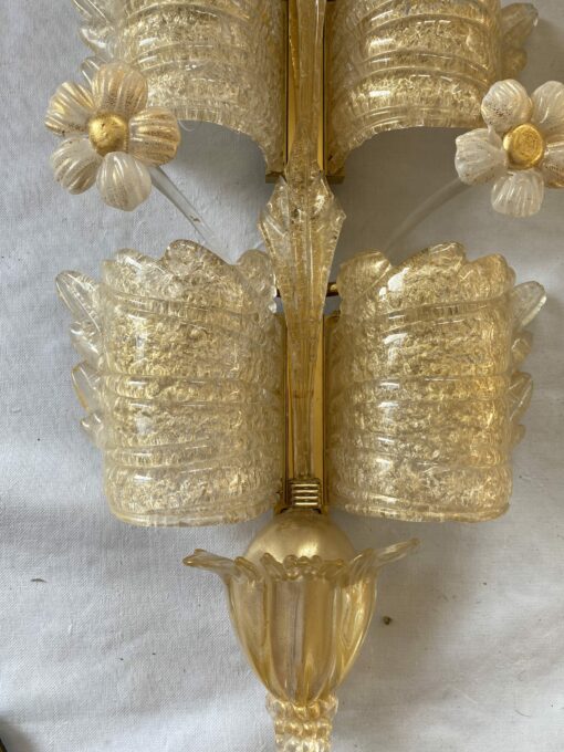1970/80′ Paire d’ Appliques en Verre Ou Cristal De Murano Barovier & Toso Forme Papillon H 79 cm – Image 15