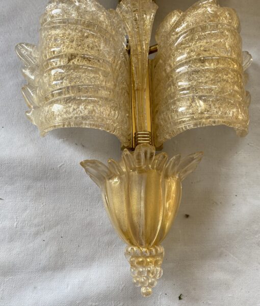1970/80′ Paire d’ Appliques en Verre Ou Cristal De Murano Barovier & Toso Forme Papillon H 79 cm – Image 16