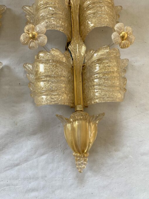 1970/80′ Paire d’ Appliques en Verre Ou Cristal De Murano Barovier & Toso Forme Papillon H 79 cm – Image 17