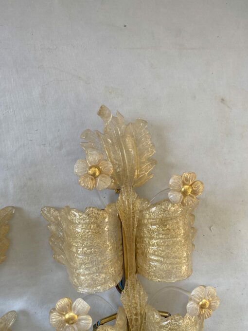 1970/80′ Paire d’ Appliques en Verre Ou Cristal De Murano Barovier & Toso Forme Papillon H 79 cm – Image 20