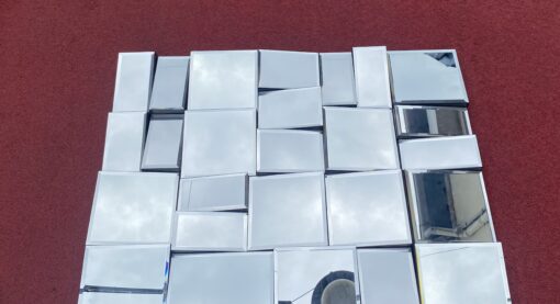 Faceted wall-hanging mirror by Small Neal 100 X 80 cm - Image 6