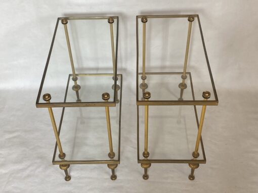1970' Pair of Side Tables in Bronze, Maison Baguès 50.5 X 25.5 X H 48 cm