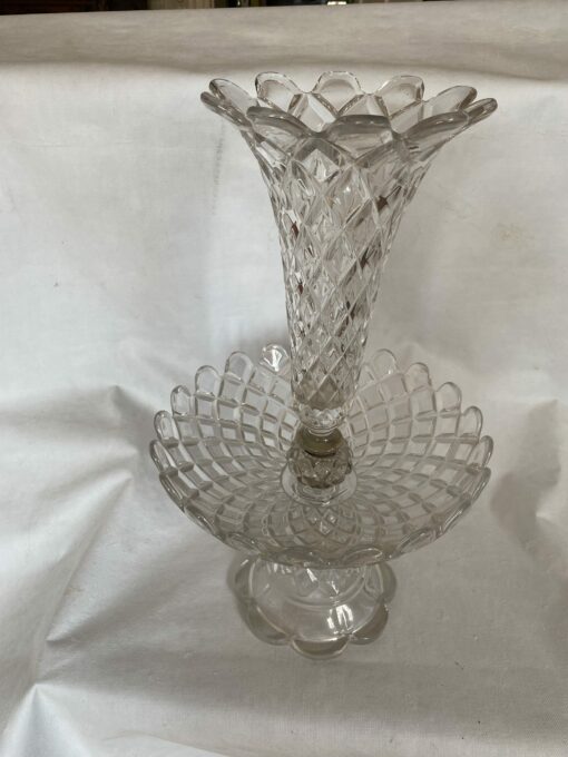 1950′ Coupe Baccarat Avec Cornet Signée Ø 28 cm H 47 cm
