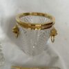 1970 'Champagne Bucket, Ice Cubes and Diamond Point Crystal Bottle With Gilt Bronze Lion Heads - Image 3