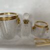 1970 'Champagne Bucket, Ice Cubes and Diamond Point Crystal Bottle With Gilt Bronze Lion Heads