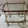1950/70 Desserte Roulante Maison Jansen En Laiton Et Bronze Doré Pommes De Pin – Image 2