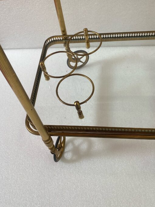 1950/70 Maison Jansen Rolling Trolley In Brass And Gilt Bronze - Image 11