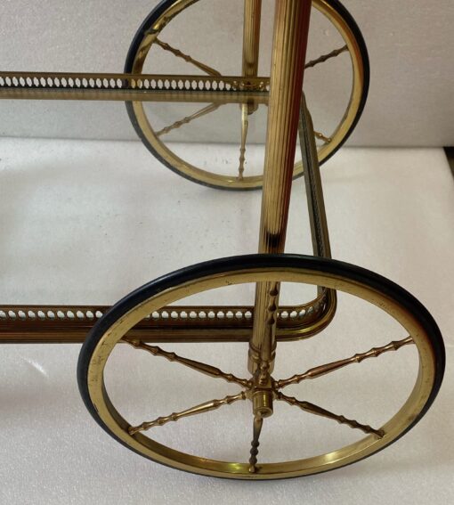 1950/70 Maison Jansen Rolling Trolley In Brass And Gilt Bronze - Image 10
