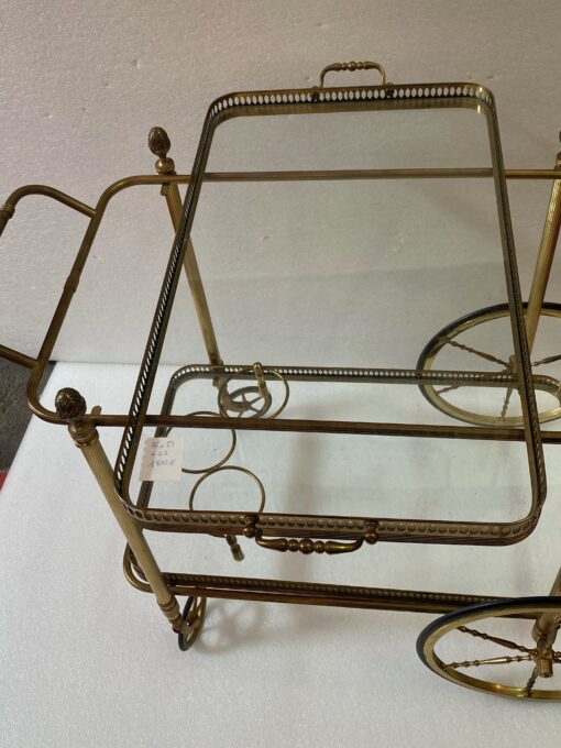 1950/70 Maison Jansen Rolling Trolley In Brass And Gilt Bronze - Image 8