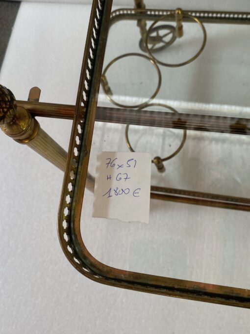 1950/70 Maison Jansen Rolling Trolley In Brass And Gilt Bronze - Image 7