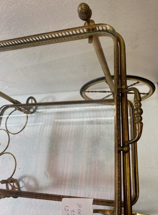 1950/70 Maison Jansen Rolling Trolley In Brass And Gilt Bronze - Image 6