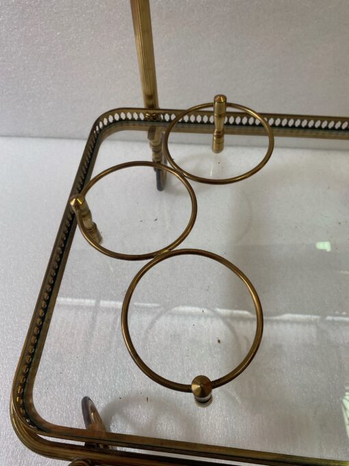 1950/70 Maison Jansen Rolling Trolley In Brass And Gilt Bronze - Image 5
