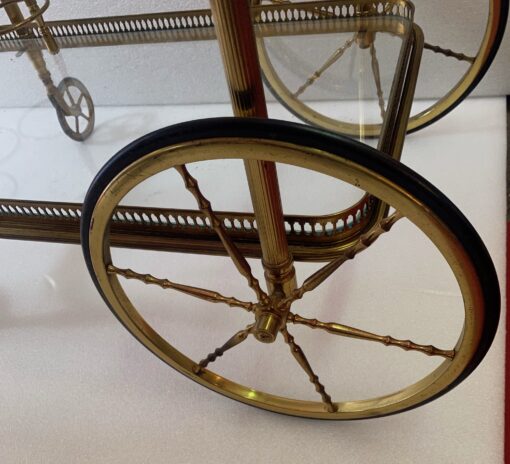 1950/70 Maison Jansen Rolling Trolley In Brass And Gilt Bronze - Image 3