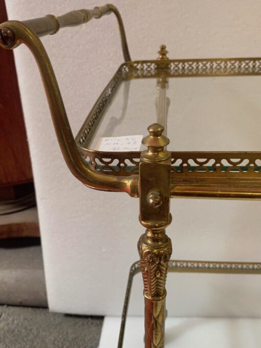 1950/70 Desserte Roulante Maison Jansen En Laiton Et Bronze Doré – Image 2