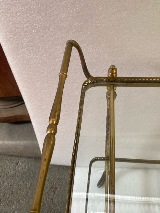 1950/70 Desserte Roulante Maison Jansen En Laiton Et Bronze Doré – Image 15