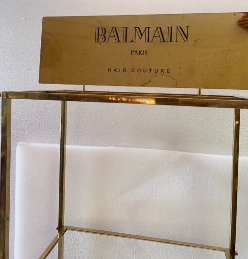 1970′ Paire D' Étagères En Laiton Doré  à 4 Niveaux Pierre Balmain Plateaux Metacrylate 25 X 46,5 H 156 cm – Image 17