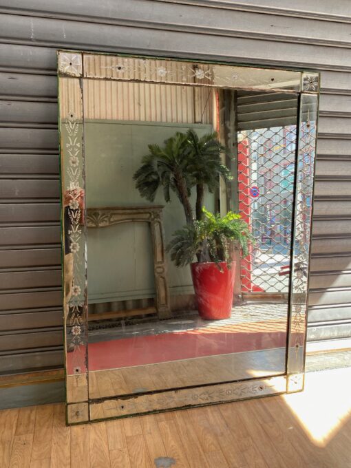 1900/20′Paire  Miroirs Venise à Fleurs Et Sobres 161 x 120 cm – Image 5