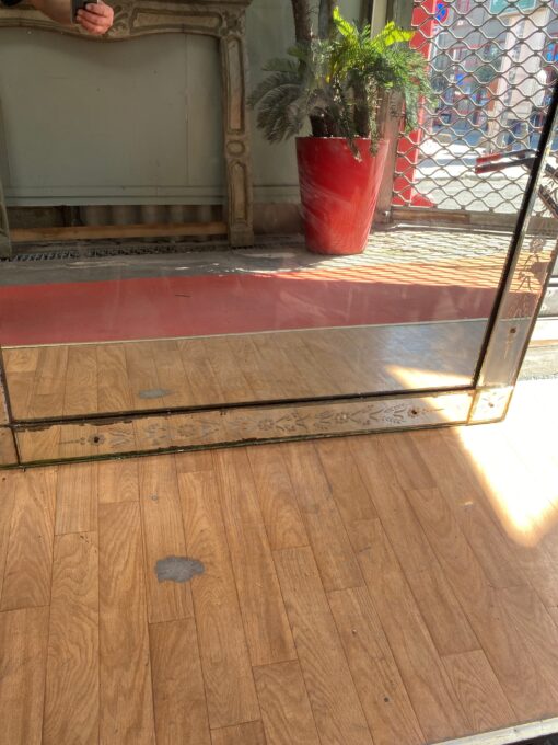 1900/20′Paire  Miroirs Venise à Fleurs Et Sobres 161 x 120 cm – Image 8