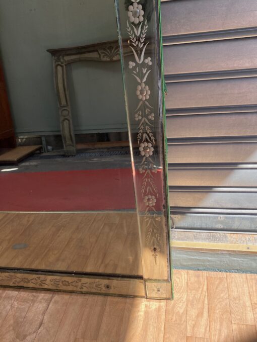 1900/20′Paire  Miroirs Venise à Fleurs Et Sobres 161 x 120 cm – Image 9
