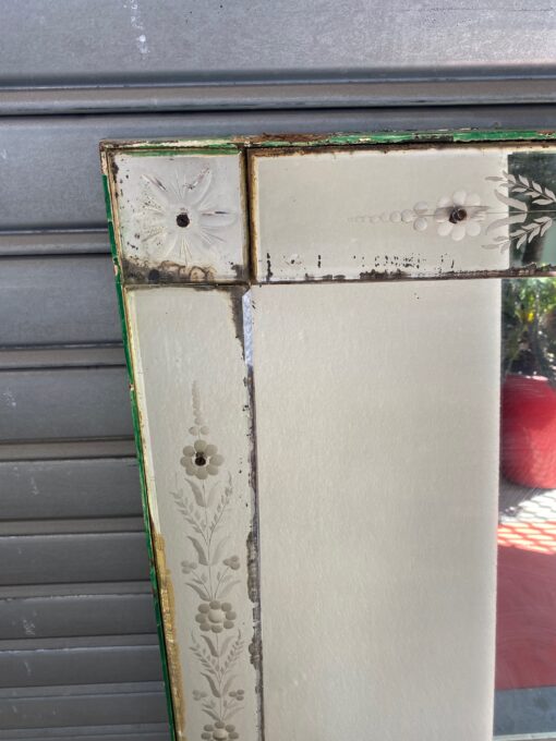 1900/20′Paire  Miroirs Venise à Fleurs Et Sobres 161 x 120 cm – Image 12