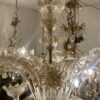 1950′ Lustre Cristal Murano Avec Inclusions Feuilles d’Or 6 Branches H 56 Ø 60 cm – Image 3