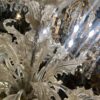 1950′ Lustre Cristal Murano Avec Inclusions Feuilles d’Or 6 Branches H 56 Ø 60 cm – Image 4