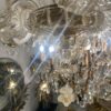 1950′ Lustre Cristal Murano Avec Inclusions Feuilles d’Or 6 Branches H 56 Ø 60 cm – Image 5