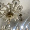 1950′ Lustre Cristal Murano Avec Inclusions Feuilles d’Or 6 Branches H 56 Ø 60 cm – Image 8