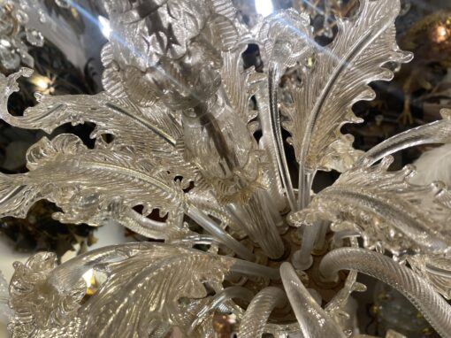 1950′ Murano Crystal Chandelier With Gold Leaf Inclusions 6 Branches H 56 Ø 60 cm - Image 10