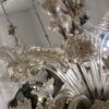 1950′ Lustre Cristal Murano Avec Inclusions Feuilles d’Or 6 Branches H 56 Ø 60 cm – Image 11