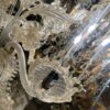 1950′ Lustre Cristal Murano Avec Inclusions Feuilles d’Or 6 Branches H 56 Ø 60 cm – Image 12