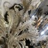 1950′ Lustre Cristal Murano Avec Inclusions Feuilles d’Or 6 Branches H 56 Ø 60 cm – Image 13