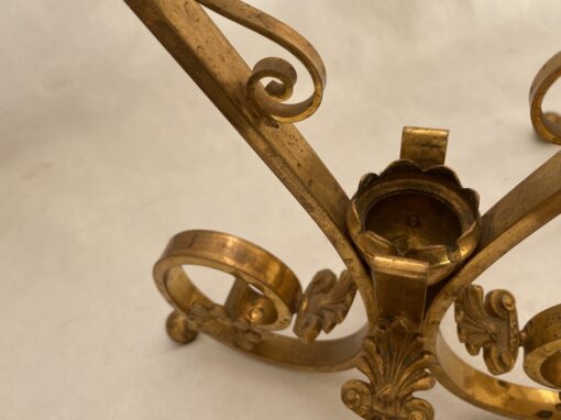 1870' Pair of Baccarat Cornets Or Similar Bronze Mount, Crown Monogram H 49.5 cm - Image 7