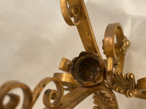 1870' Pair of Baccarat Cornets Or Similar Bronze Mount, Crown Monogram H 49.5 cm - Image 6