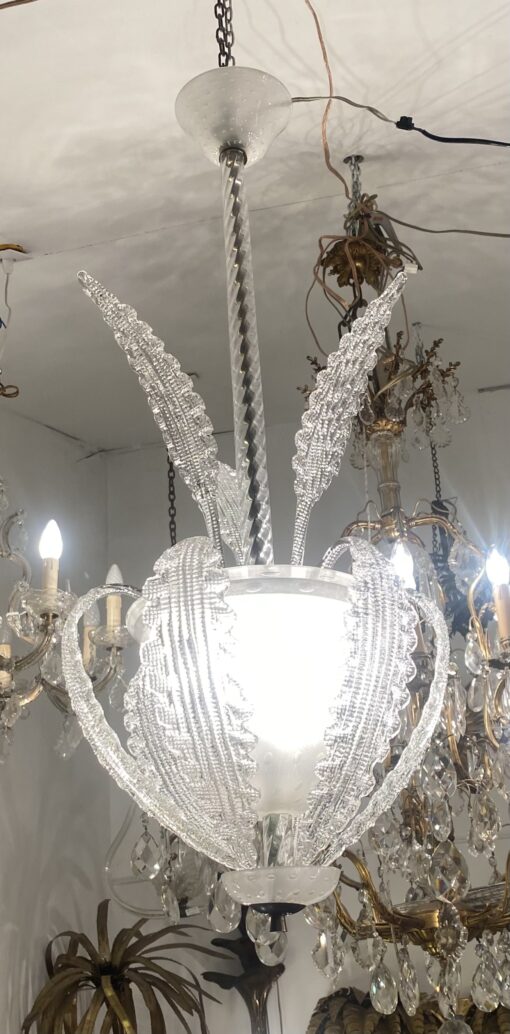 1950/70′ Lustre Cristal Murano  Forme Ananas par Barovier & Toso H 92 Ø 37 cm – Image 29