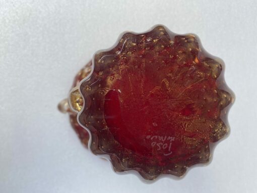 1970′ Violine and Gold Murano Crystal Vase Signed Toso H 32 cm - Image 3