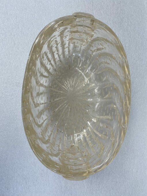 1970′ Murano Crystal Bowl With Murano Gold Paillons H 13 cm x 38 X 23 CM - Image 4