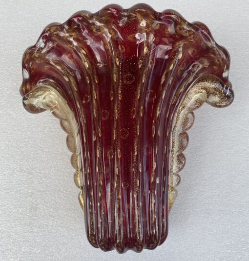 1970′ Violine and Gold Murano Crystal Vase Signed Toso H 31 cm - Image 5