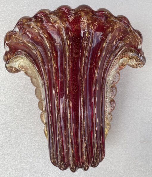 1970′ Violine and Gold Murano Crystal Vase Signed Toso H 31 cm - Image 3
