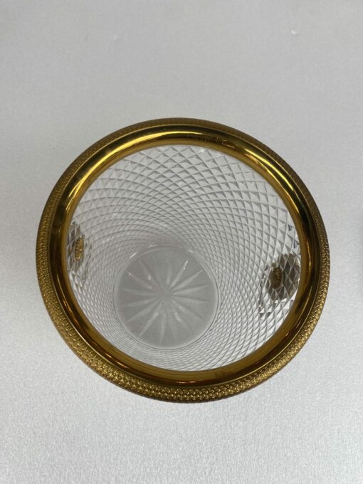 1950-70′ Crystal St Louis And Gilt Bronze Champagne Bucket With Lion’s Heads - Image 10