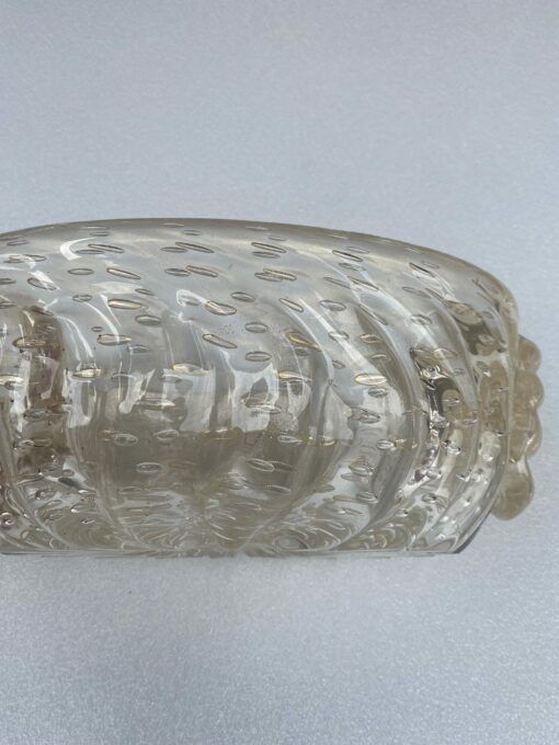 1970′ Murano Crystal Bowl With Murano Gold Paillons H 13 cm x 38 X 23 CM - Image 6