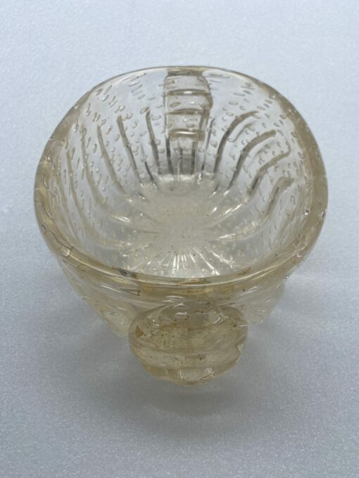 1970′ Murano Crystal Bowl With Murano Gold Paillons H 13 cm x 38 X 23 CM - Image 8