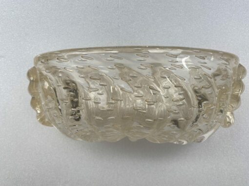 1970′ Murano Crystal Bowl With Murano Gold Paillons H 13 cm x 38 X 23 CM - Image 9