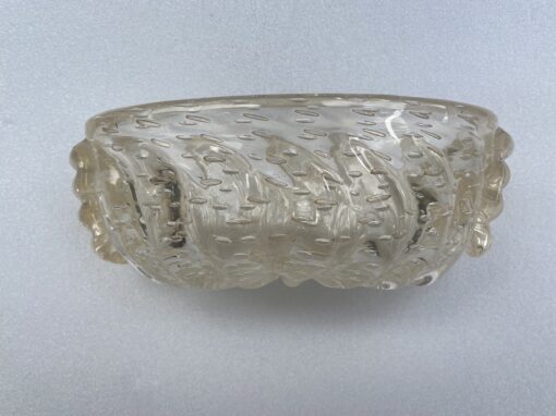 1970′ Murano Crystal Bowl With Murano Gold Paillons H 13 cm x 38 X 23 CM - Image 10