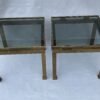 1970′ Paire De Bouts De Canapés Guy Lefevre en Laiton Avec Vitres Fumées 42 X 42 X H 37 cm – Image 12